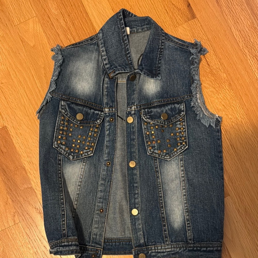 Studded Denim Vest